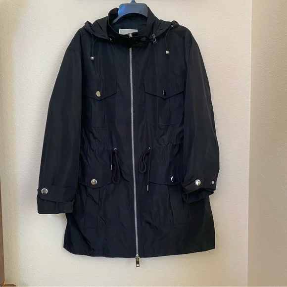MICHAEL Michael Kors Black Hooded Rain Jacket - Picture 7 of 16